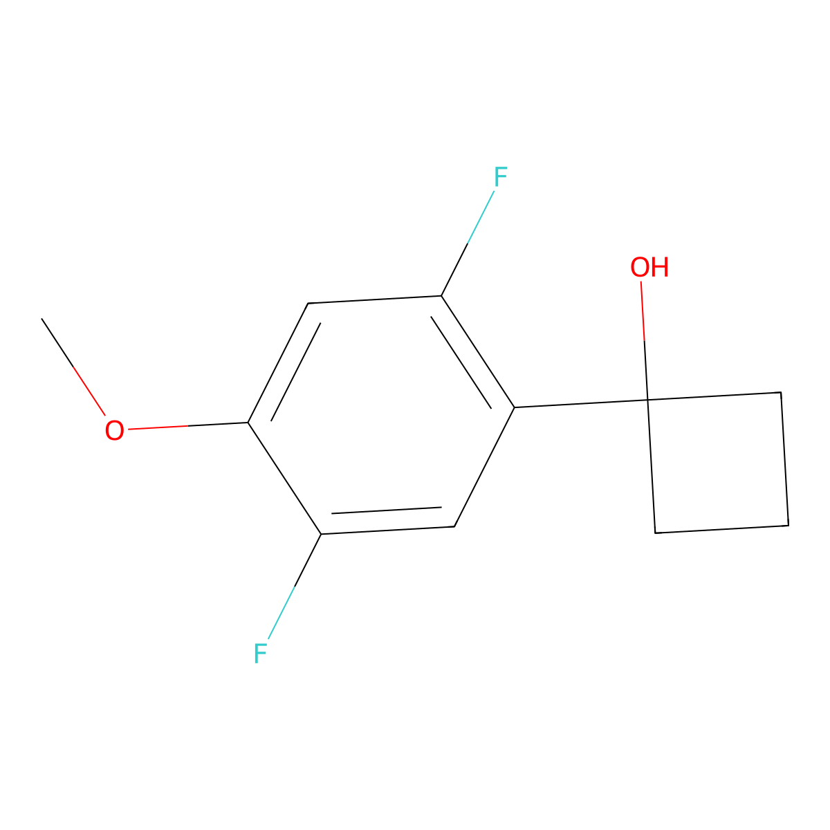 1-(2,5-Difluoro-4-methoxyphenyl)cyclobutanol molecular structure, CAS 2918909-53-0