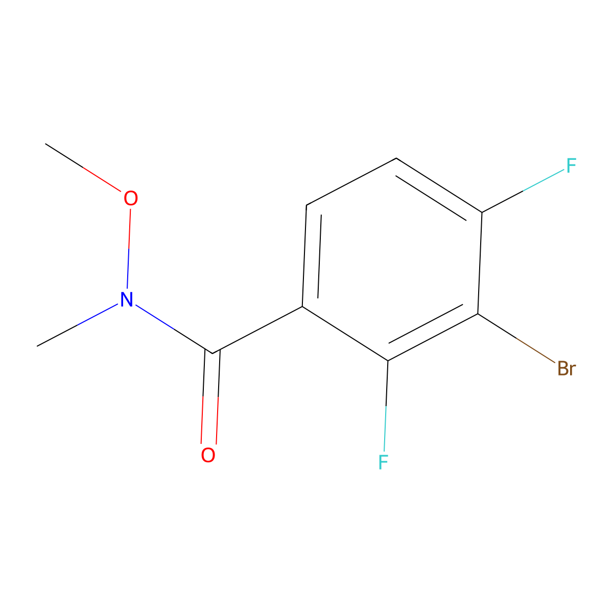 3-Bromo-2,4-difluoro-N-methoxy-N-methylbenZamide molecular structure, CAS 2918910-11-7