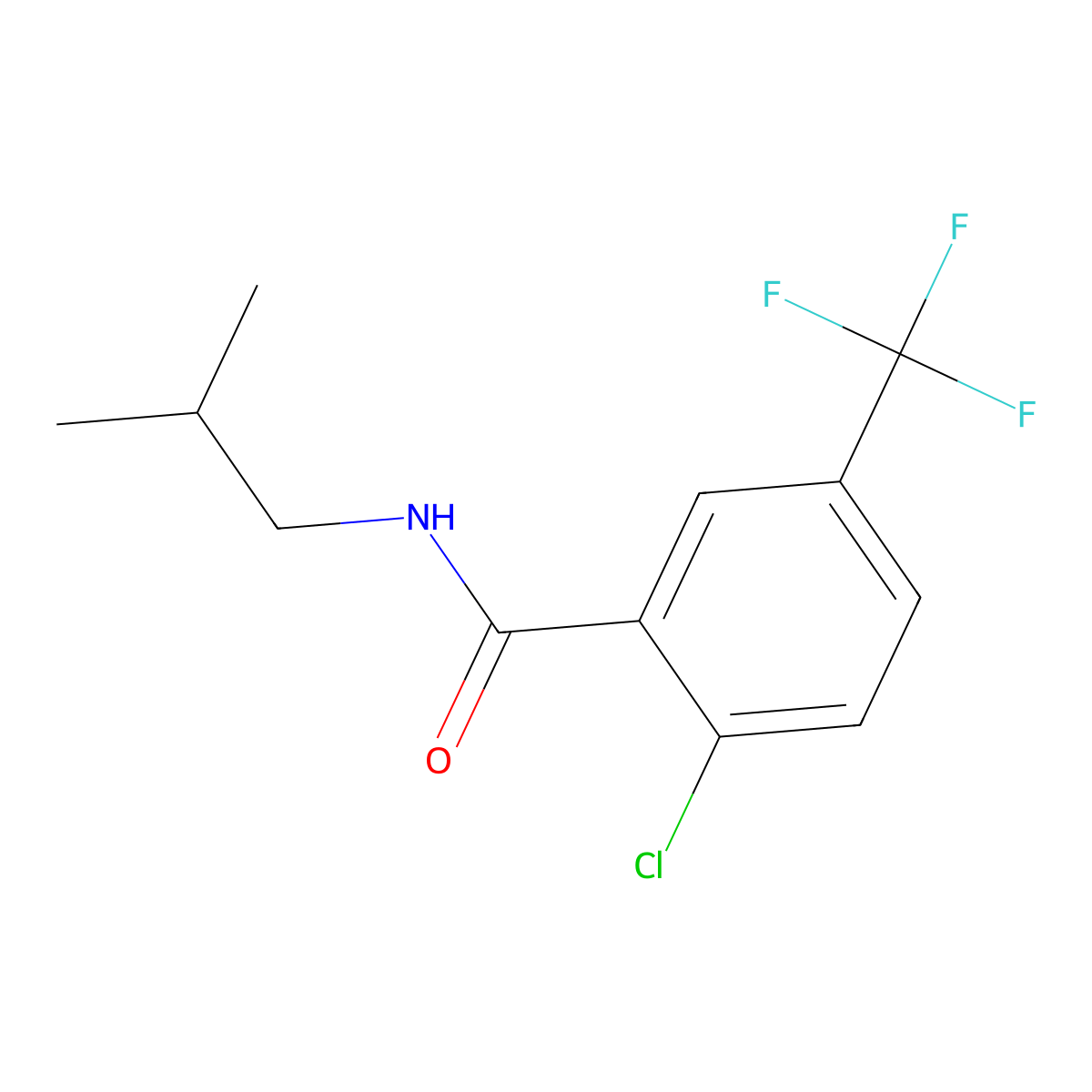 2-chloro-N-isobutyl-5-(trifluoromethyl)benzamide molecular structure, CAS 2918911-13-2
