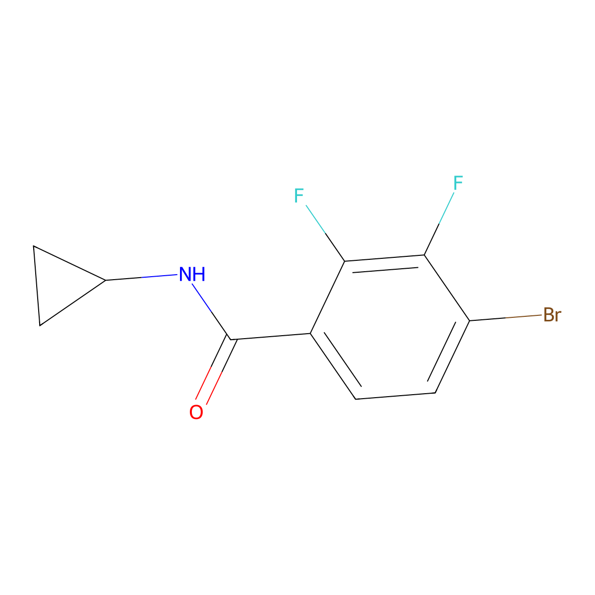 4-bromo-N-cyclopropyl-2,3-difluorobenzamide molecular structure, CAS 2918911-27-8