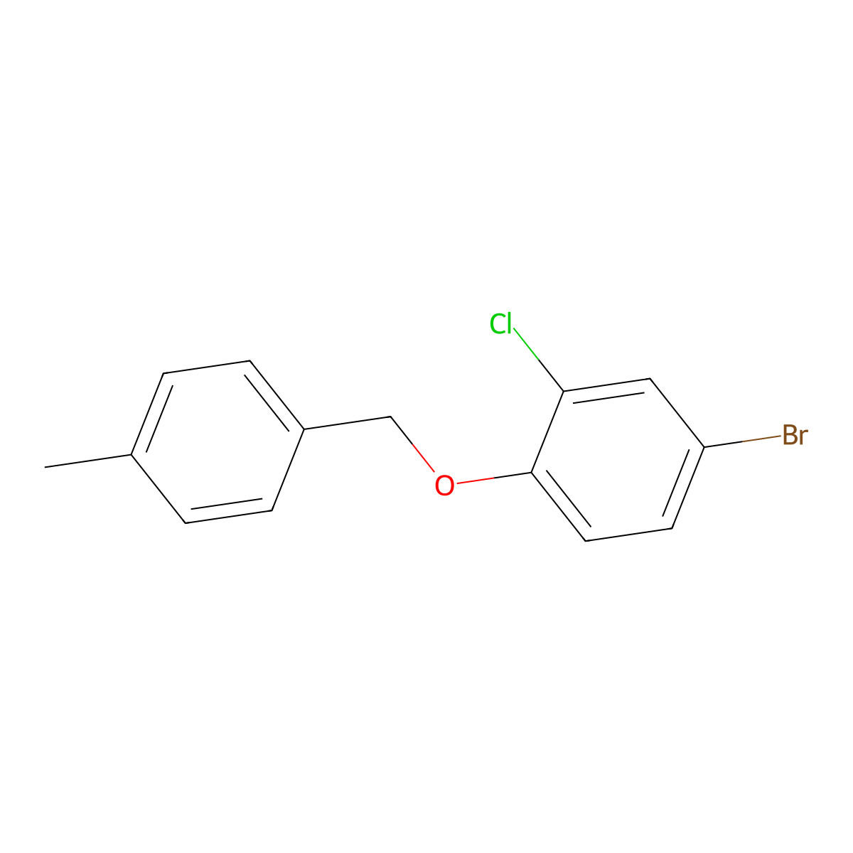 4-Bromo-2-chloro-1-((4-methylbenzyl)oxy)benzene molecular structure, CAS 2918911-72-3