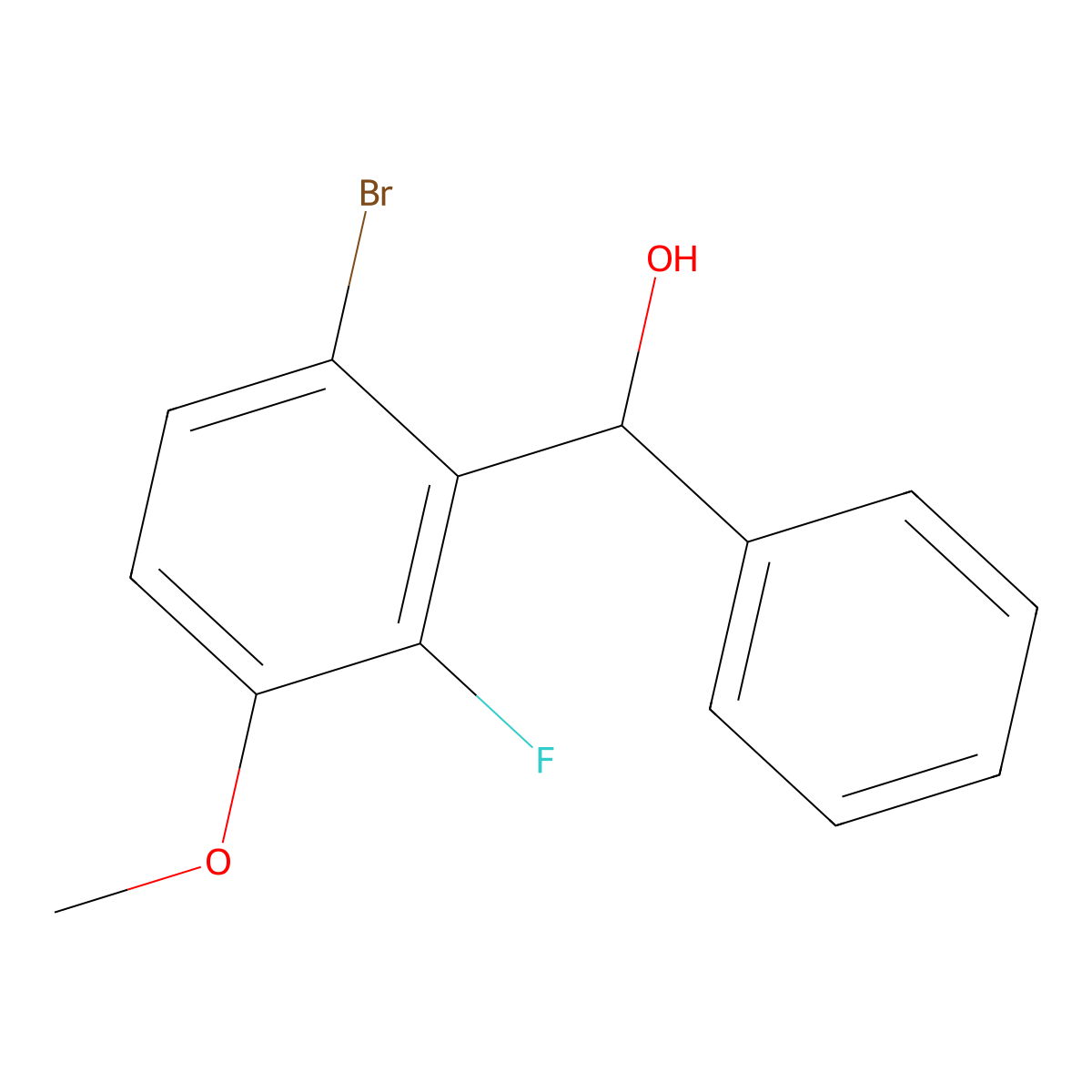 (6-Bromo-2-fluoro-3-methoxyphenyl)(phenyl)methanol molecular structure, CAS 2918912-21-5