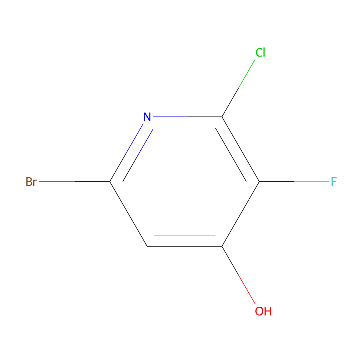 6-Bromo-2-chloro-3-fluoropyridin-4-ol molecular structure, CAS 2918912-44-2