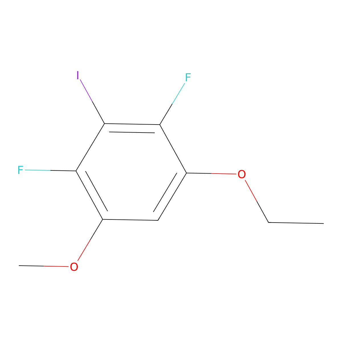 1-Ethoxy-2,4-difluoro-3-iodo-5-methoxybenZene molecular structure, CAS 2918912-96-4