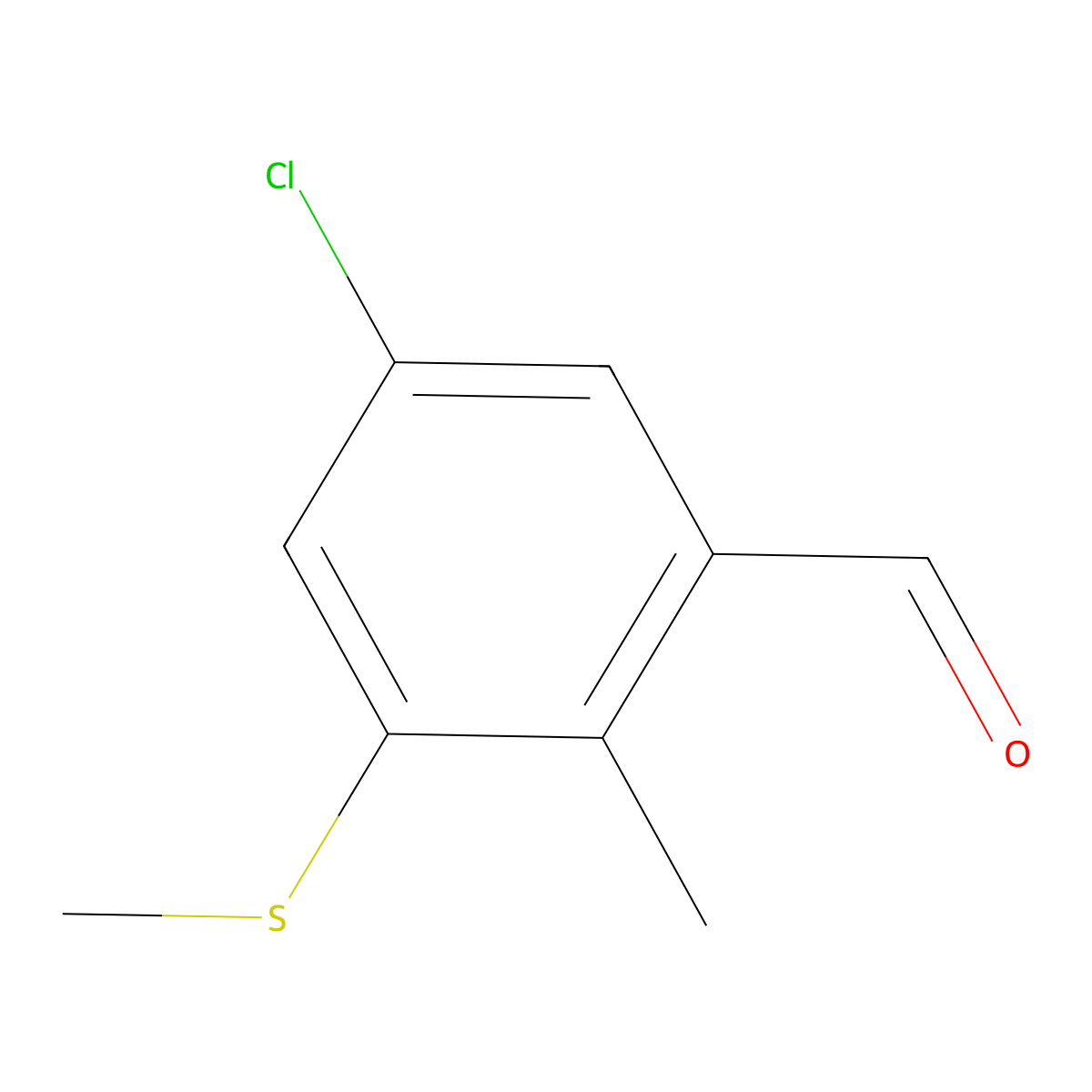 5-Chloro-2-methyl-3-(methylthio)benZaldehyde molecular structure, CAS 2918912-97-5