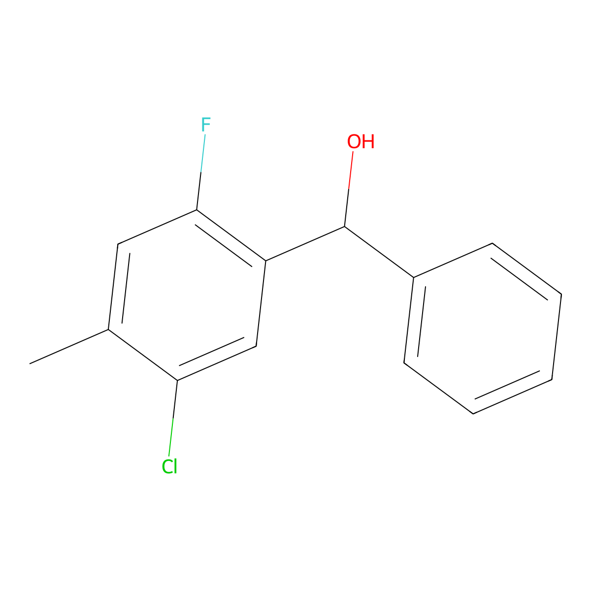 (5-Chloro-2-fluoro-4-methylphenyl)(phenyl)methanol molecular structure, CAS 2918913-26-3
