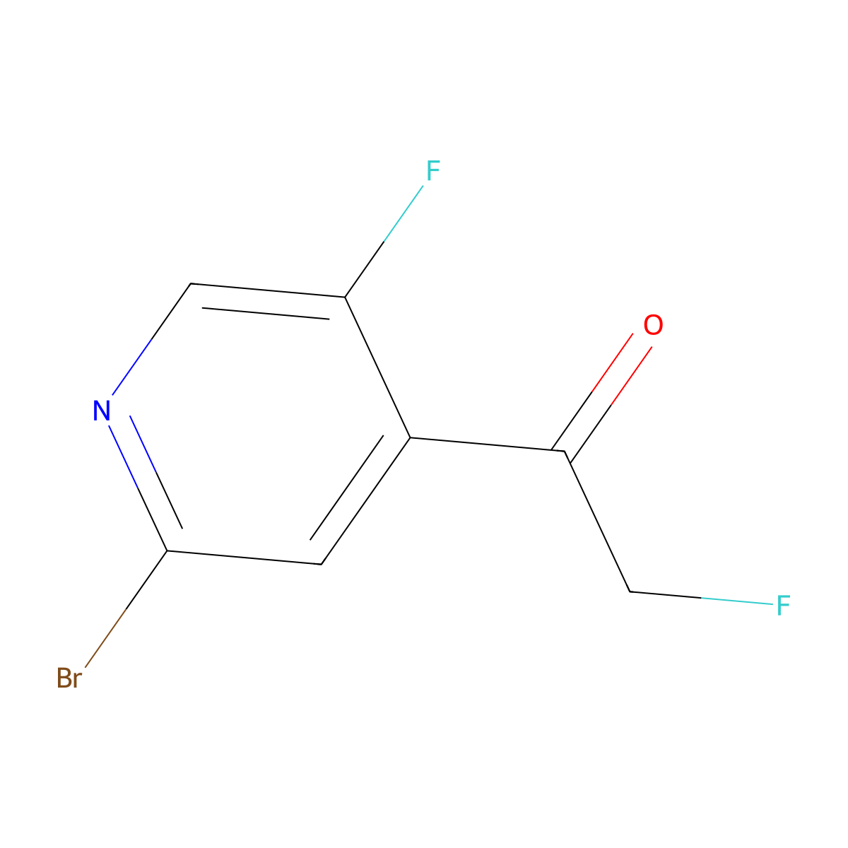 1-(2-Bromo-5-fluoropyridin-4-yl)-2-fluoroethanone molecular structure, CAS 2918913-40-1