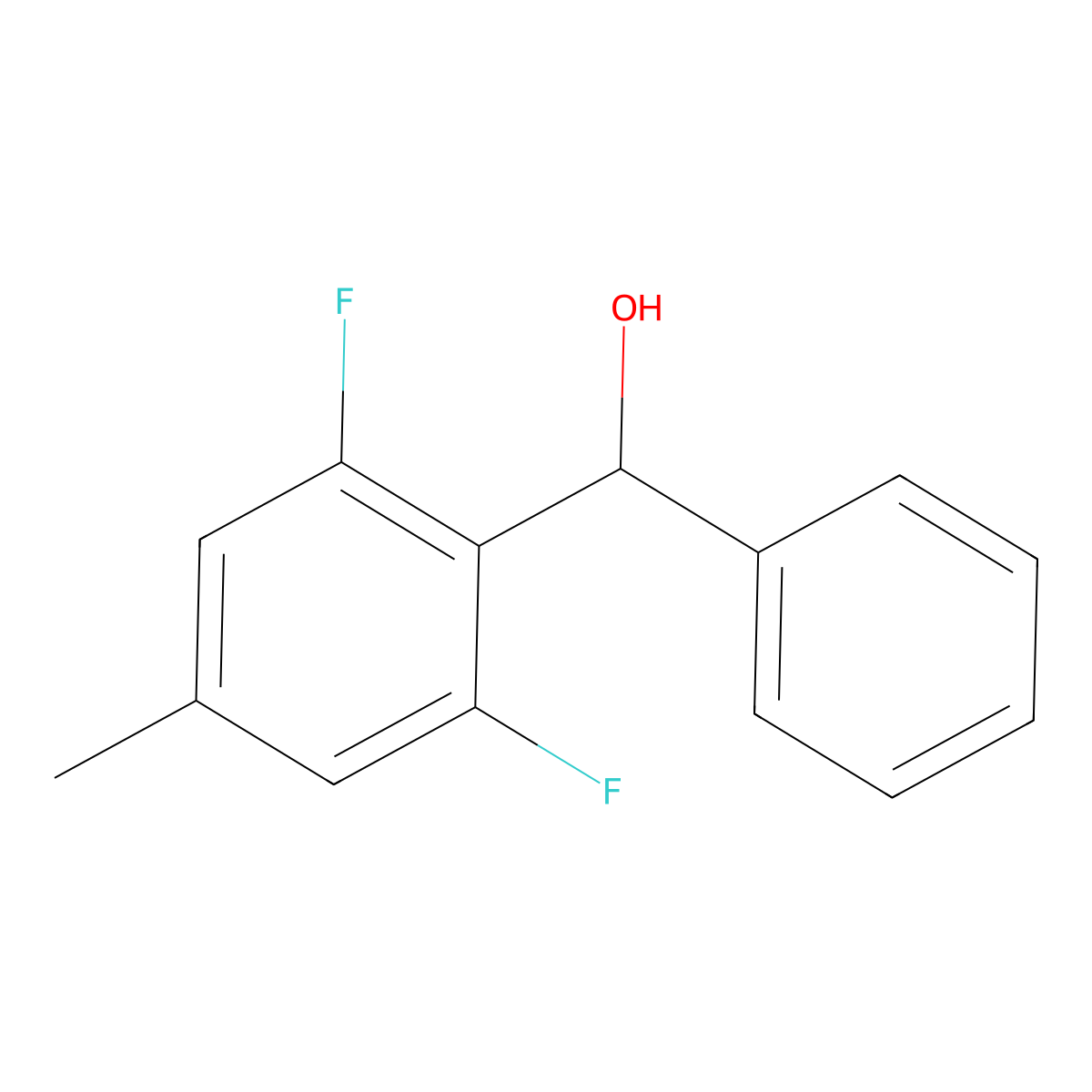 (2,6-Difluoro-4-methylphenyl)(phenyl)methanol molecular structure, CAS 2918913-69-4