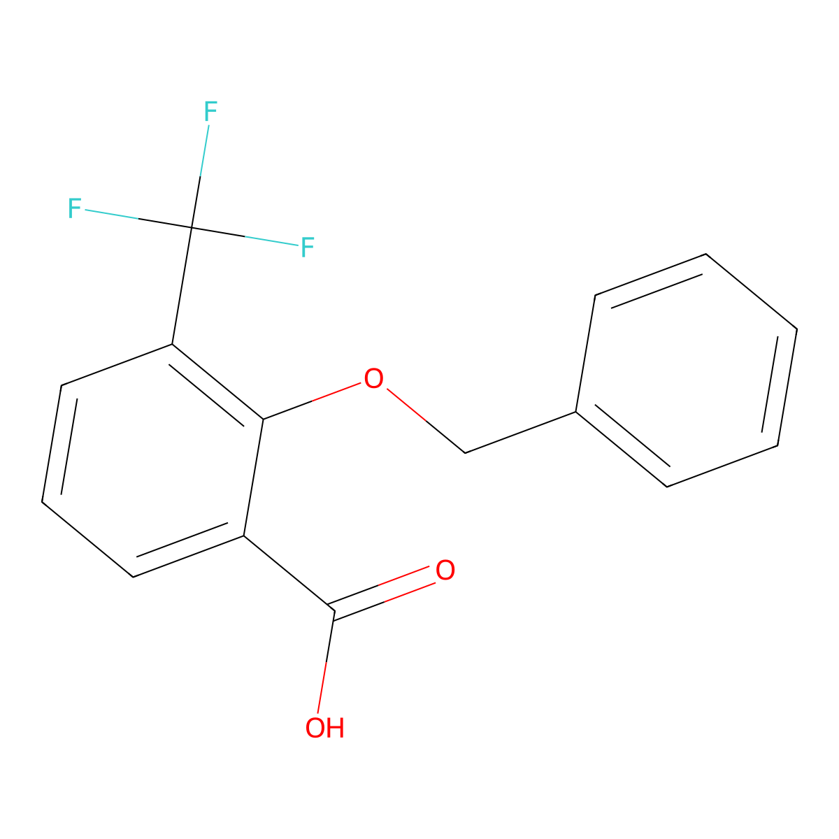 2-(Benzyloxy)-3-(trifluoromethyl)benzoic acid molecular structure, CAS 2918914-72-2