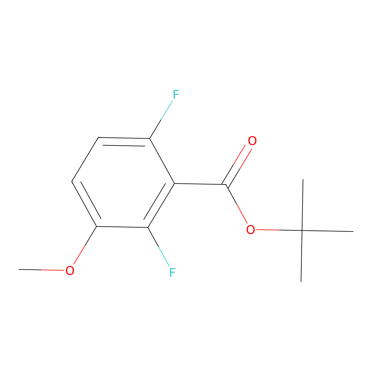 Tert-butyl 2,6-difluoro-3-methoxybenzoate molecular structure, CAS 2918915-37-2