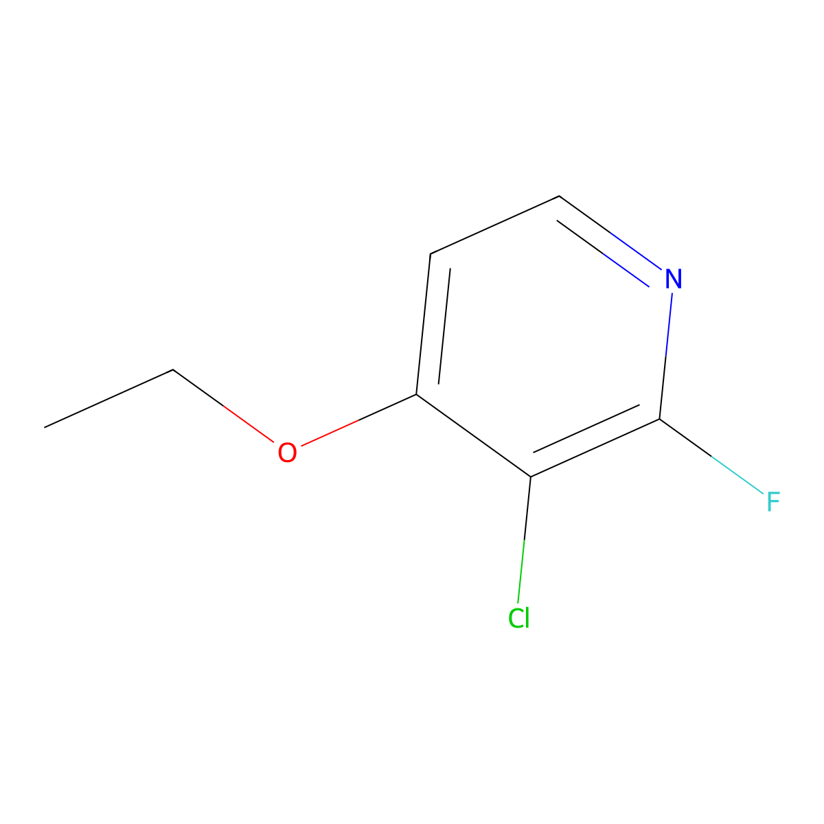 3-Chloro-4-ethoxy-2-fluoropyridine molecular structure, CAS 2918915-85-0
