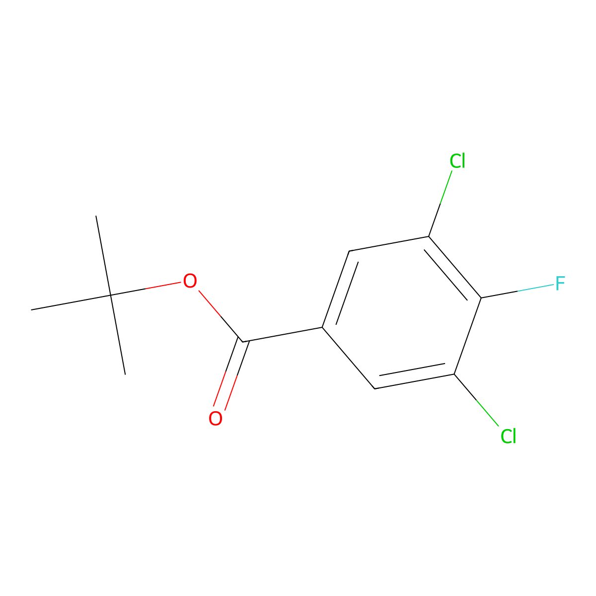 Tert-butyl 3,5-dichloro-4-fluorobenzoate molecular structure, CAS 2918916-24-0