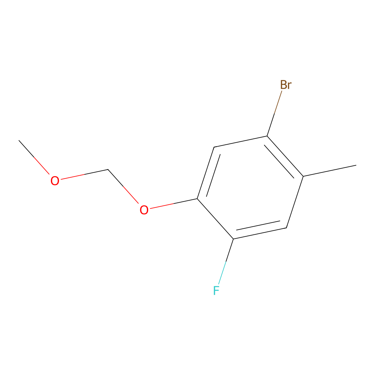 1-Bromo-4-fluoro-5-(methoxymethoxy)-2-methylbenzene molecular structure, CAS 2918916-35-3