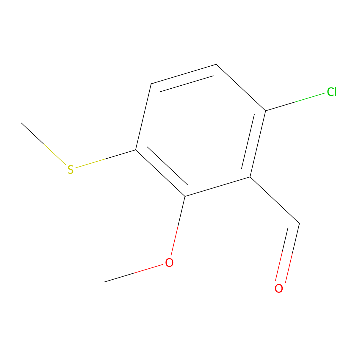 6-Chloro-2-methoxy-3-(methylthio)benZaldehyde molecular structure, CAS 2918917-00-5