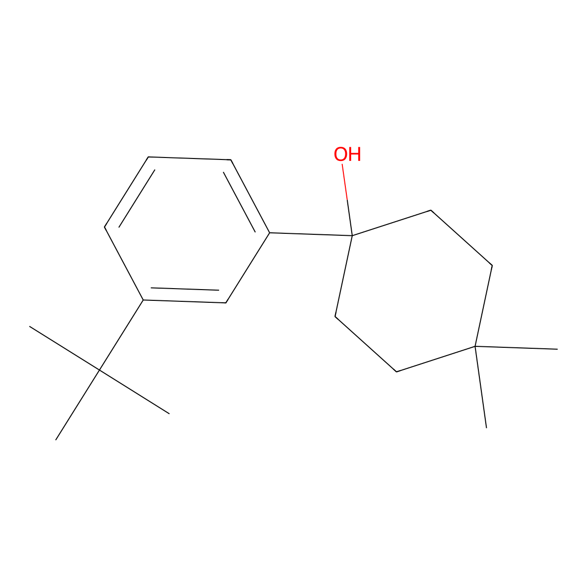 1-(3-(Tert-butyl)phenyl)-4,4-dimethylcyclohexanol molecular structure, CAS 2918917-56-1