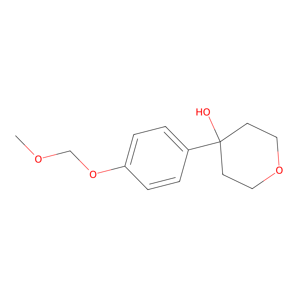 4-(4-(Methoxymethoxy)phenyl)tetrahydro-2H-pyran-4-ol molecular structure, CAS 2918917-62-9