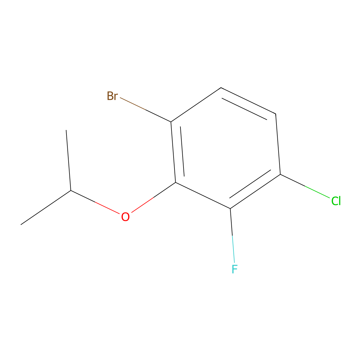 1-Bromo-4-chloro-3-fluoro-2-isopropoxybenZene molecular structure, CAS 2918917-93-6
