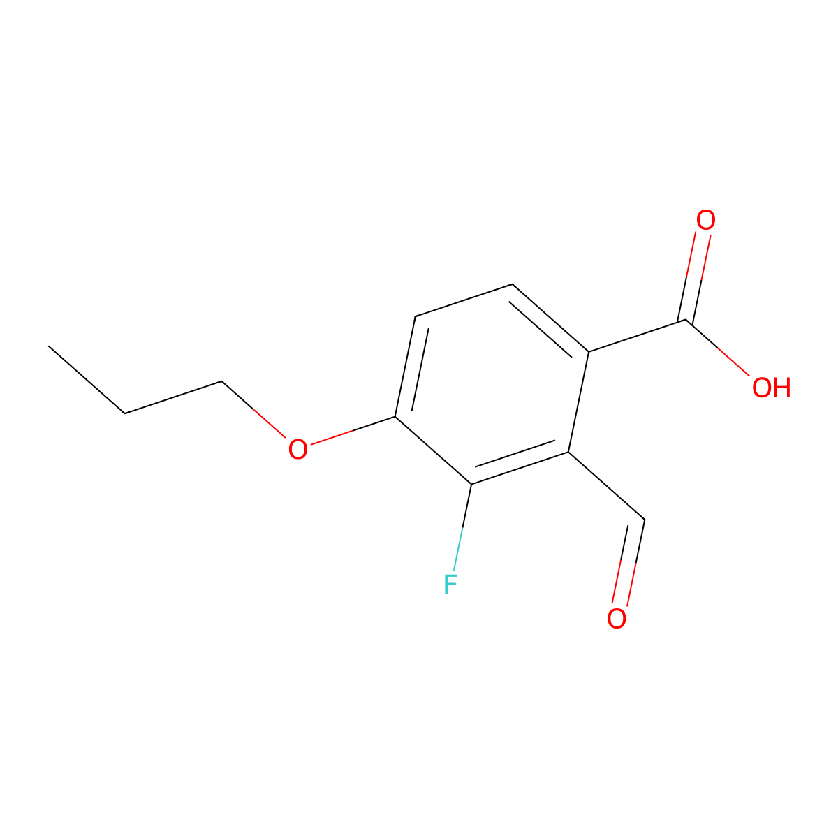 3-Fluoro-2-formyl-4-propoxybenZoic acid molecular structure, CAS 2918918-72-4