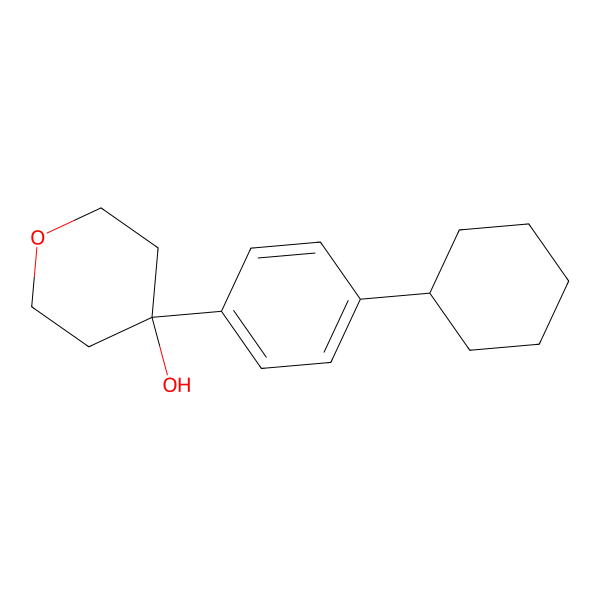 4-(4-Cyclohexylphenyl)tetrahydro-2H-pyran-4-ol molecular structure, CAS 2918918-84-8