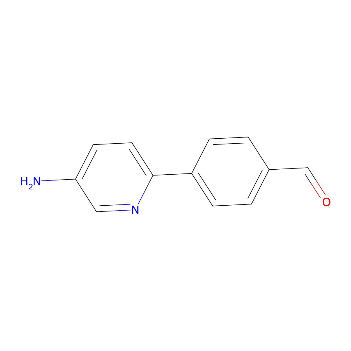 4-(5-Aminopyridin-2-yl)benzaldehyde molecular structure, CAS 2918918-91-7