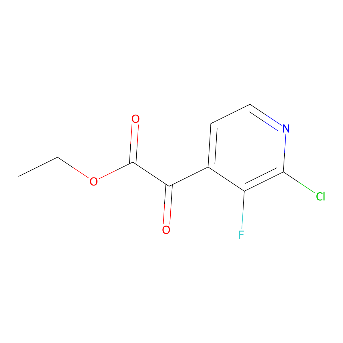 Ethyl 2-(2-chloro-3-fluoropyridin-4-yl)-2-oxoacetate molecular structure, CAS 2918919-05-6