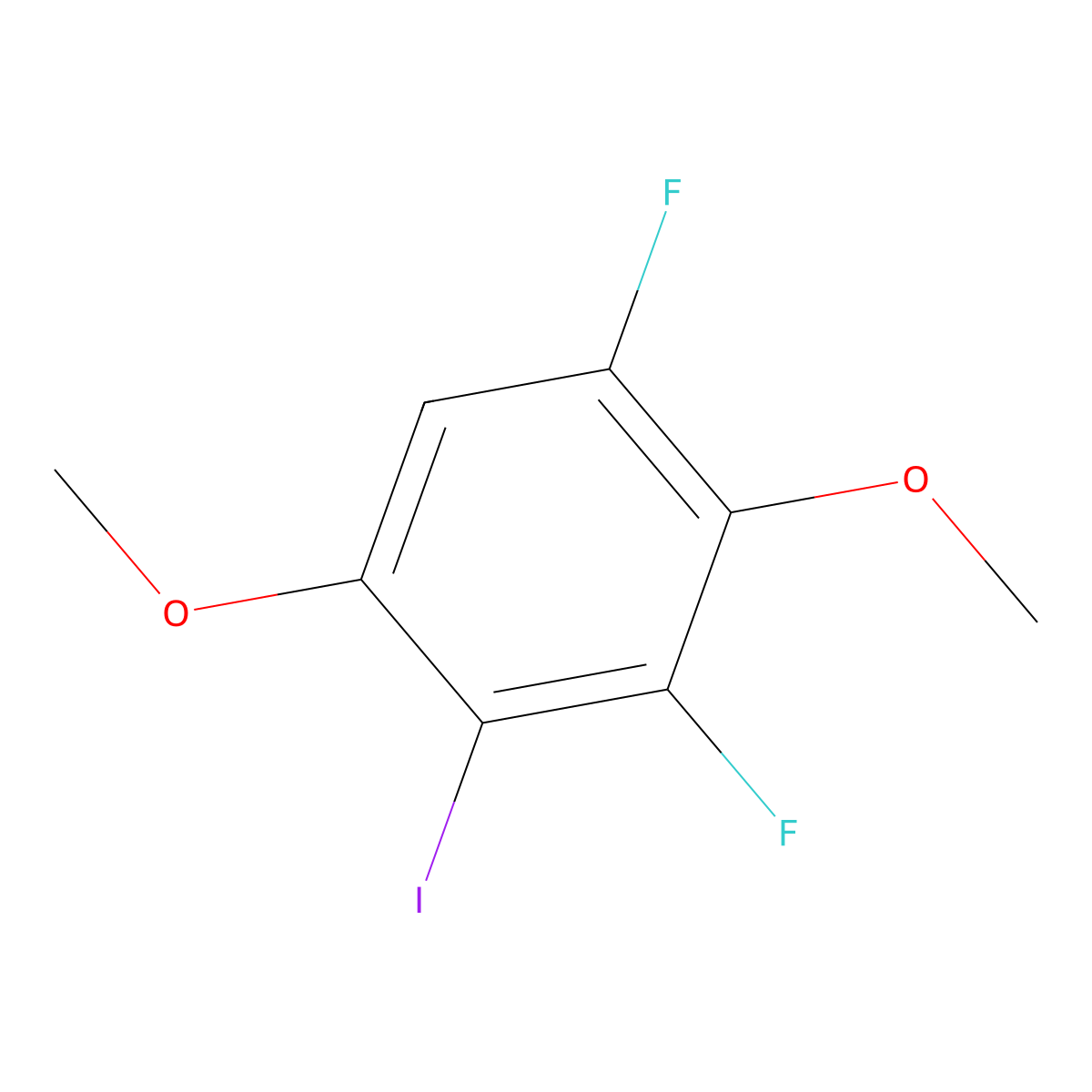 1,3-Difluoro-4-iodo-2,5-dimethoxybenzene molecular structure, CAS 2918919-29-4