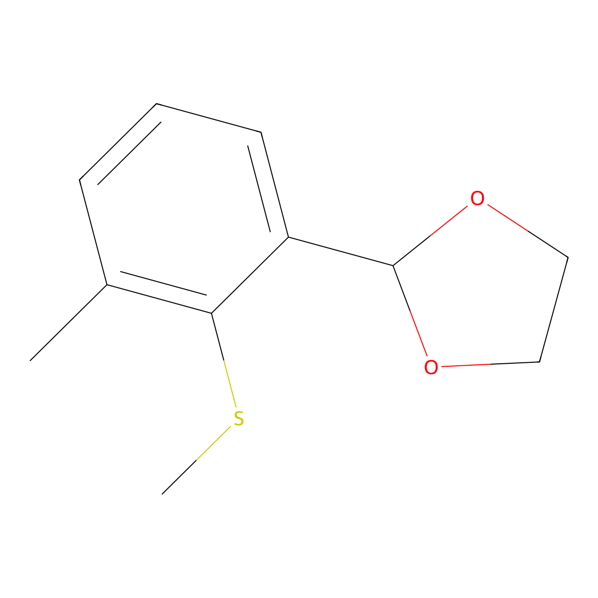 2-(3-Methyl-2-(methylthio)phenyl)-1,3-dioxolane molecular structure, CAS 2918919-58-9