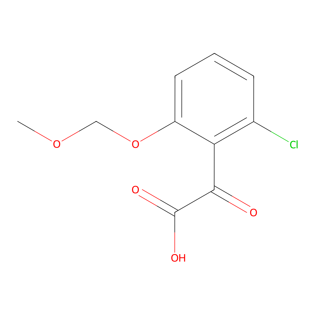 2-(2-Chloro-6-(methoxymethoxy)phenyl)-2-oxoacetic acid molecular structure, CAS 2918919-91-0