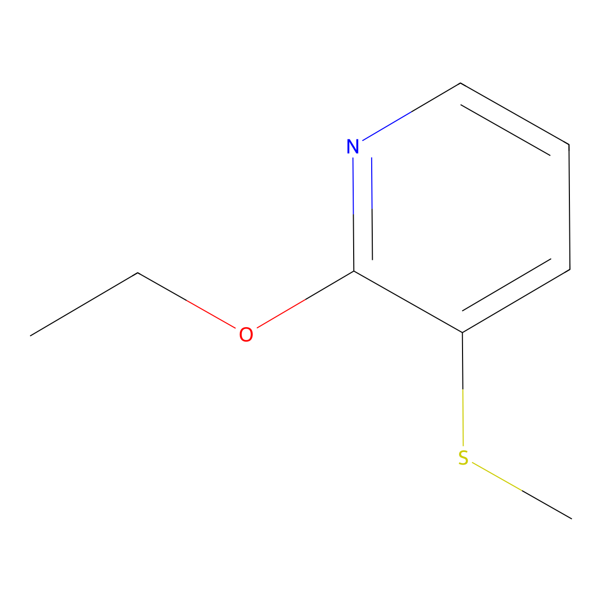 2-Ethoxy-3-(methylthio)pyridine molecular structure, CAS 2918920-16-6