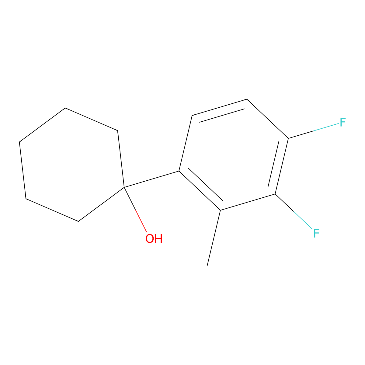 1-(3,4-Difluoro-2-methylphenyl)cyclohexanol molecular structure, CAS 2918920-46-2