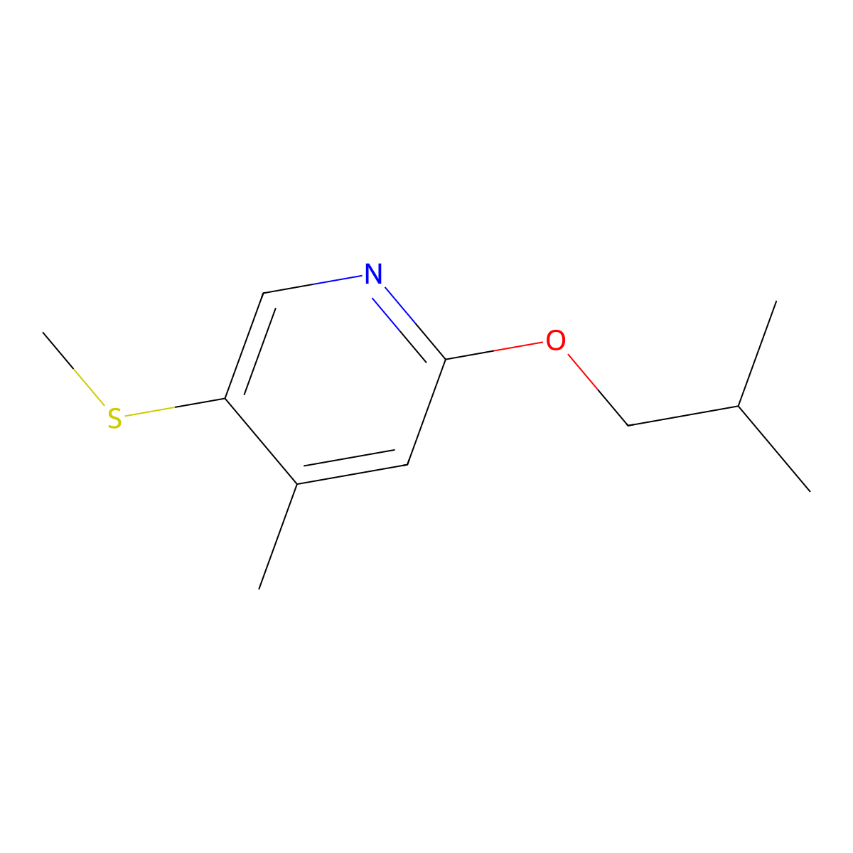 2-Isobutoxy-4-methyl-5-(methylthio)pyridine molecular structure, CAS 2918921-20-5