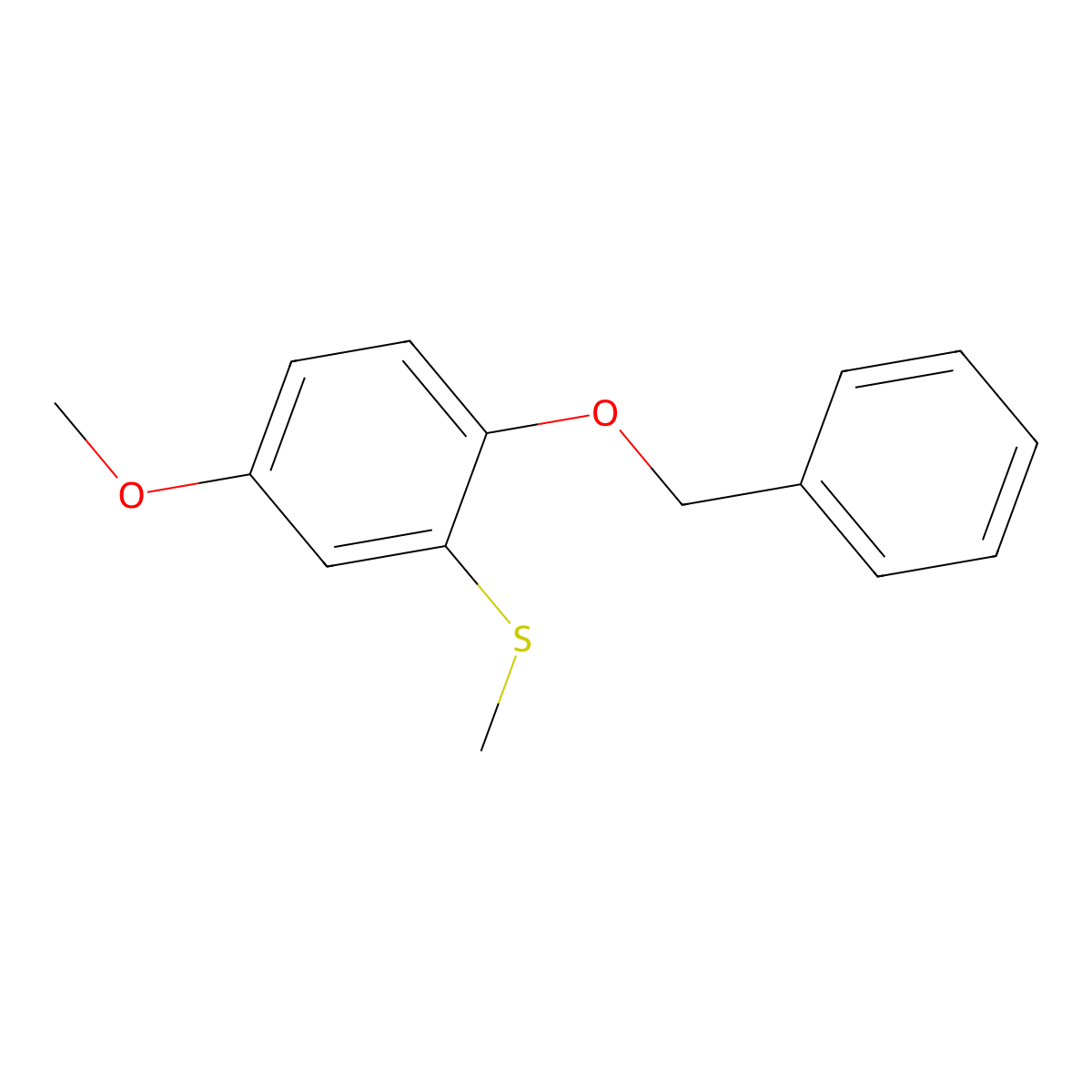 (2-(Benzyloxy)-5-methoxyphenyl)(methyl)sulfane molecular structure, CAS 2918922-37-7