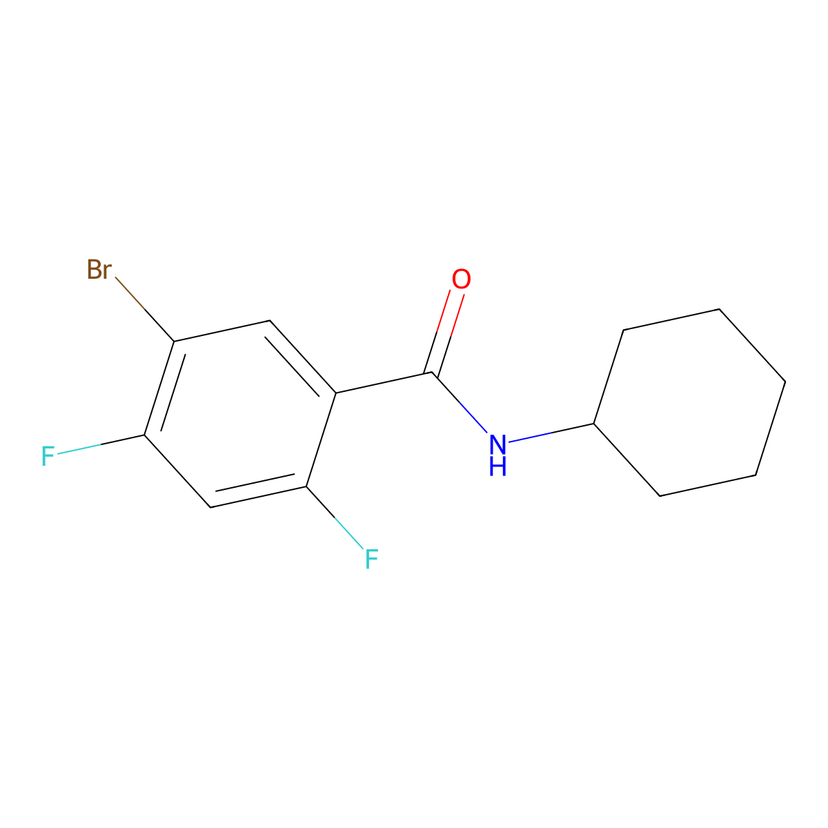 5-Bromo-N-cyclohexyl-2,4-difluorobenzamide molecular structure, CAS 2918923-04-1