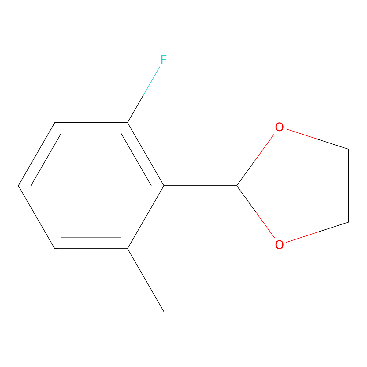 2-(2-Fluoro-6-methylphenyl)-1,3-dioxolane molecular structure, CAS 2918923-09-6
