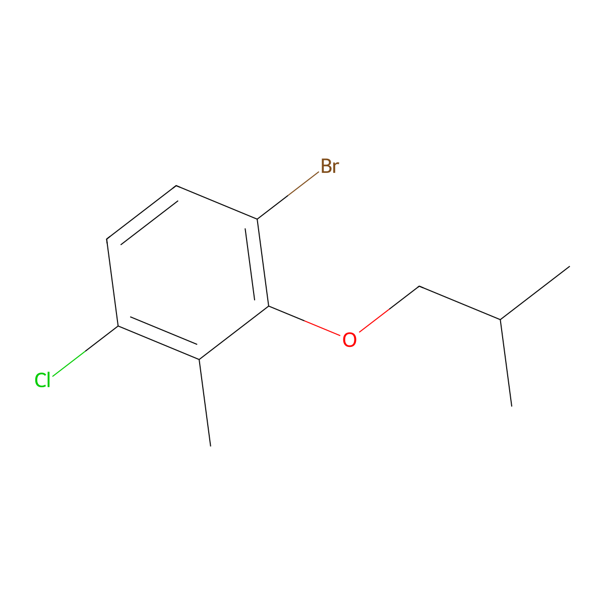 1-Bromo-4-chloro-2-isobutoxy-3-methylbenZene molecular structure, CAS 2918923-44-9