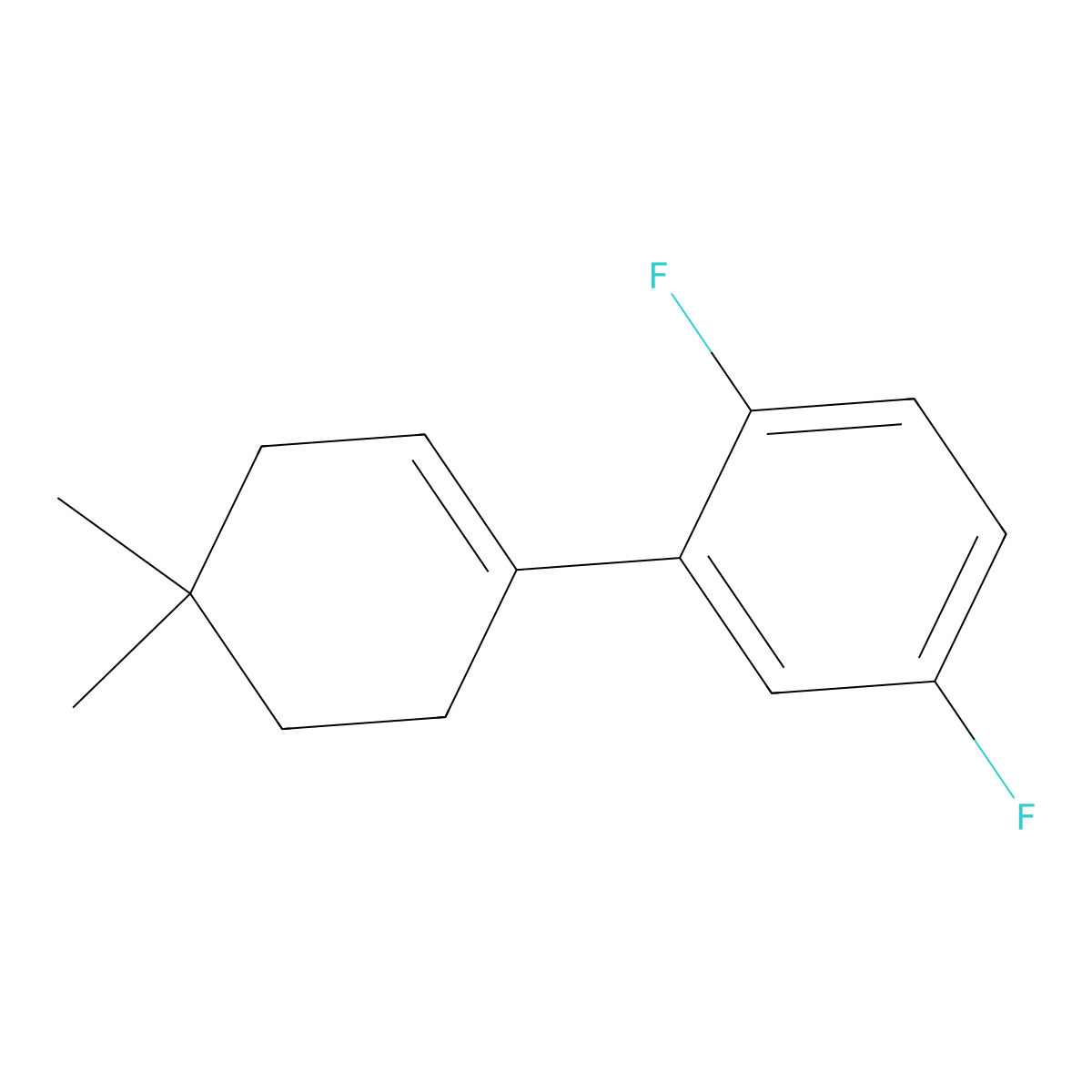 2',5'-Difluoro-4,4-dimethyl-2,3,4,5-tetrahydro-1,1'-biphenyl molecular structure, CAS 2918923-59-6