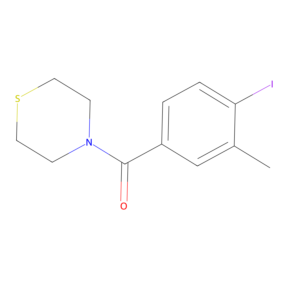 (4-Iodo-3-methylphenyl)(thiomorpholino)methanone molecular structure, CAS 2918924-01-1