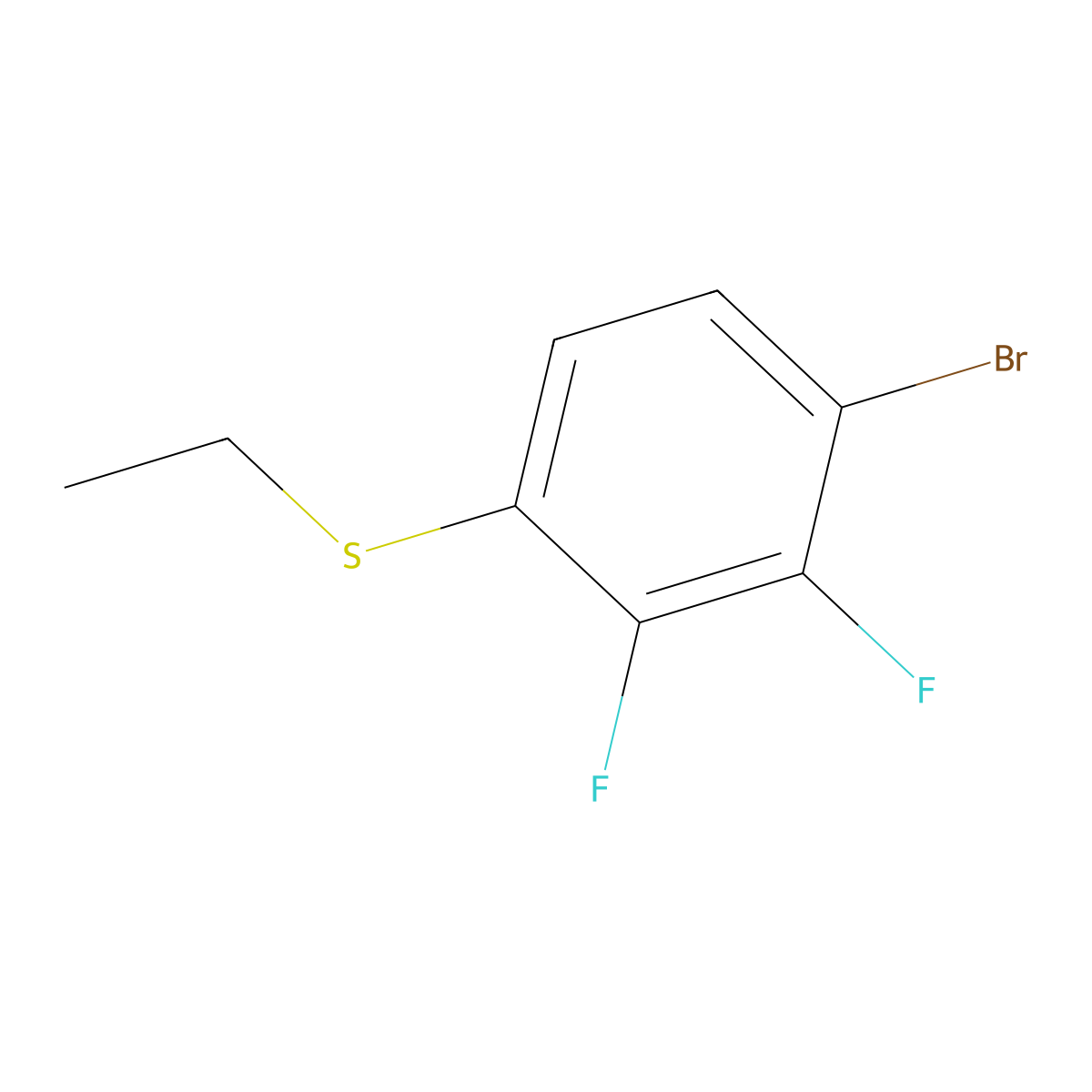 (4-Bromo-2,3-difluorophenyl)(ethyl)sulfane molecular structure, CAS 2918924-24-8