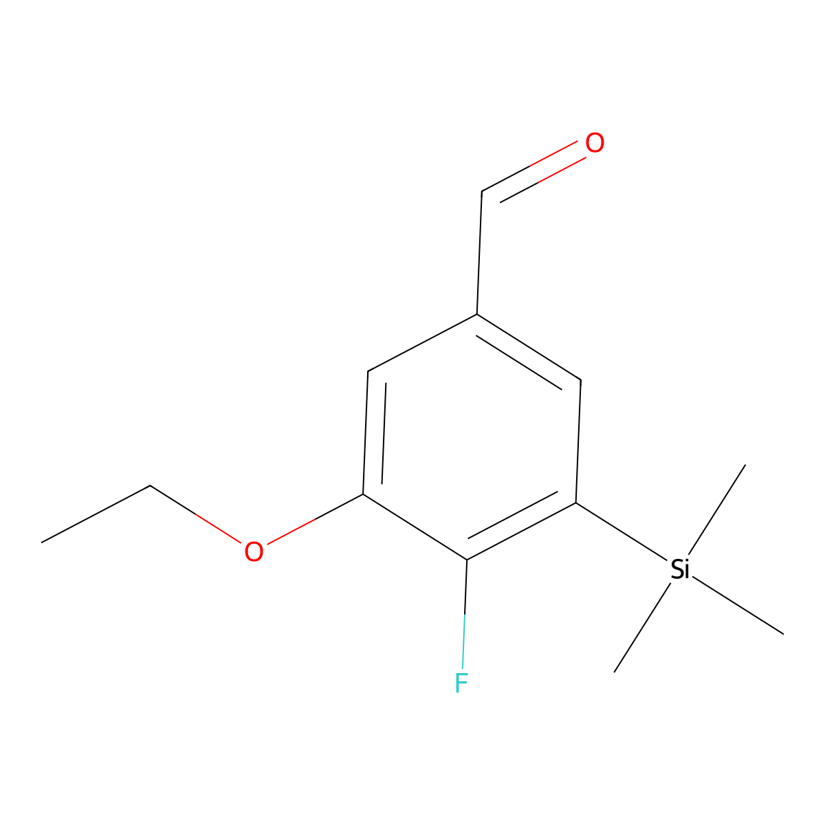 3-Ethoxy-4-fluoro-5-(trimethylsilyl)benzaldehyde molecular structure, CAS 2918924-35-1