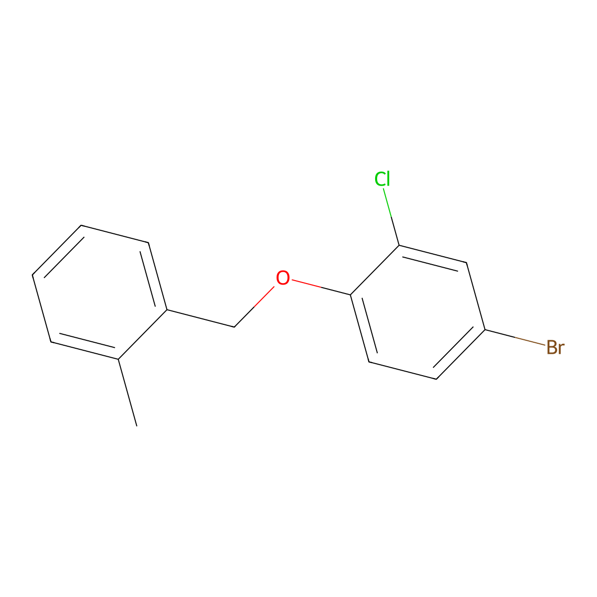 4-Bromo-2-chloro-1-((2-methylbenzyl)oxy)benzene molecular structure, CAS 2918924-42-0