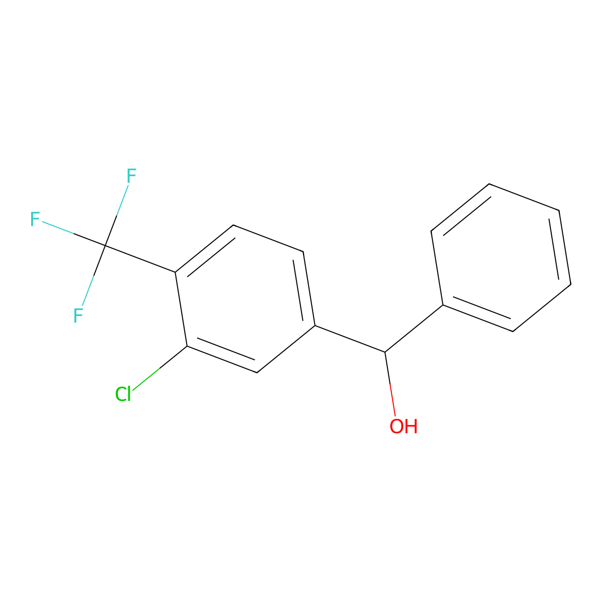 (3-Chloro-4-(trifluoromethyl)phenyl)(phenyl)methanol molecular structure, CAS 2918924-52-2