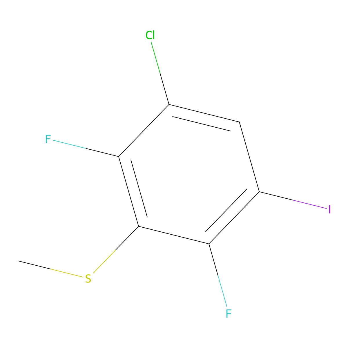 (3-Chloro-2,6-difluoro-5-iodophenyl)(methyl)sulfane molecular structure, CAS 2918924-97-5