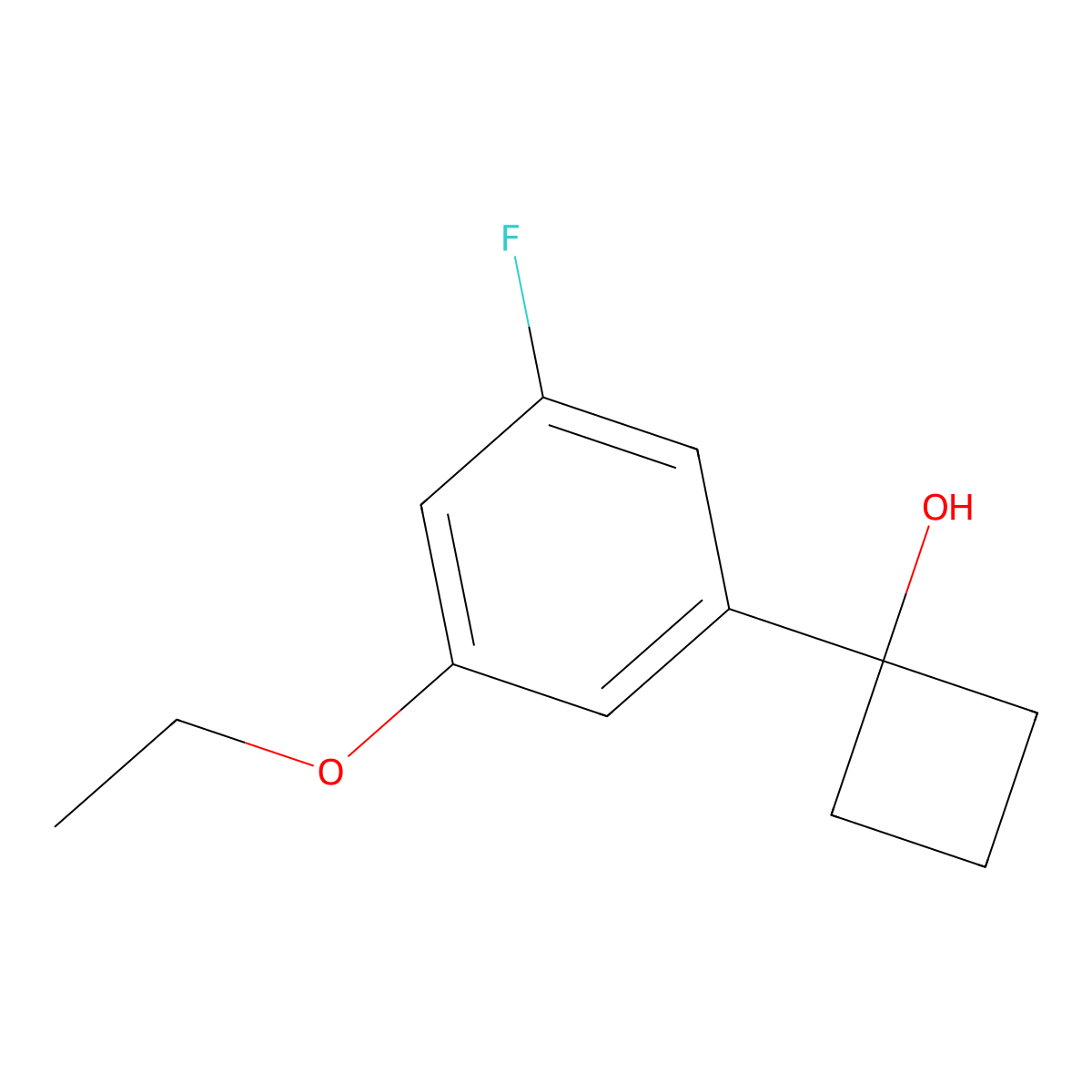 1-(3-Ethoxy-5-fluorophenyl)cyclobutanol molecular structure, CAS 2918925-41-2
