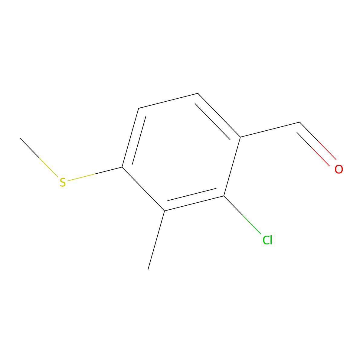 2-Chloro-3-methyl-4-(methylthio)benzaldehyde molecular structure, CAS 2918925-59-2