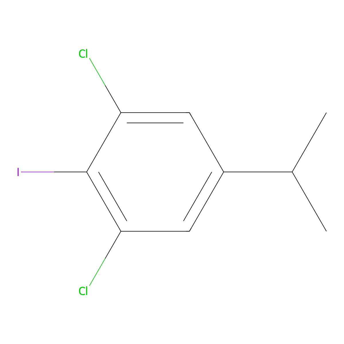 1,3-Dichloro-2-iodo-5-isopropylbenzene molecular structure, CAS 2918927-57-6