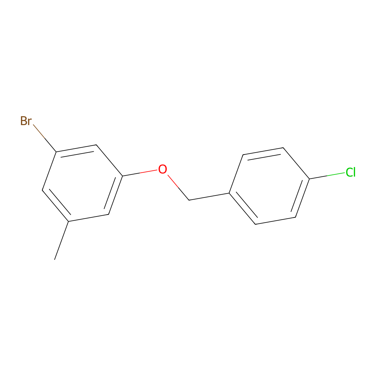 1-Bromo-3-((4-chlorobenzyl)oxy)-5-methylbenzene molecular structure, CAS 2918928-14-8