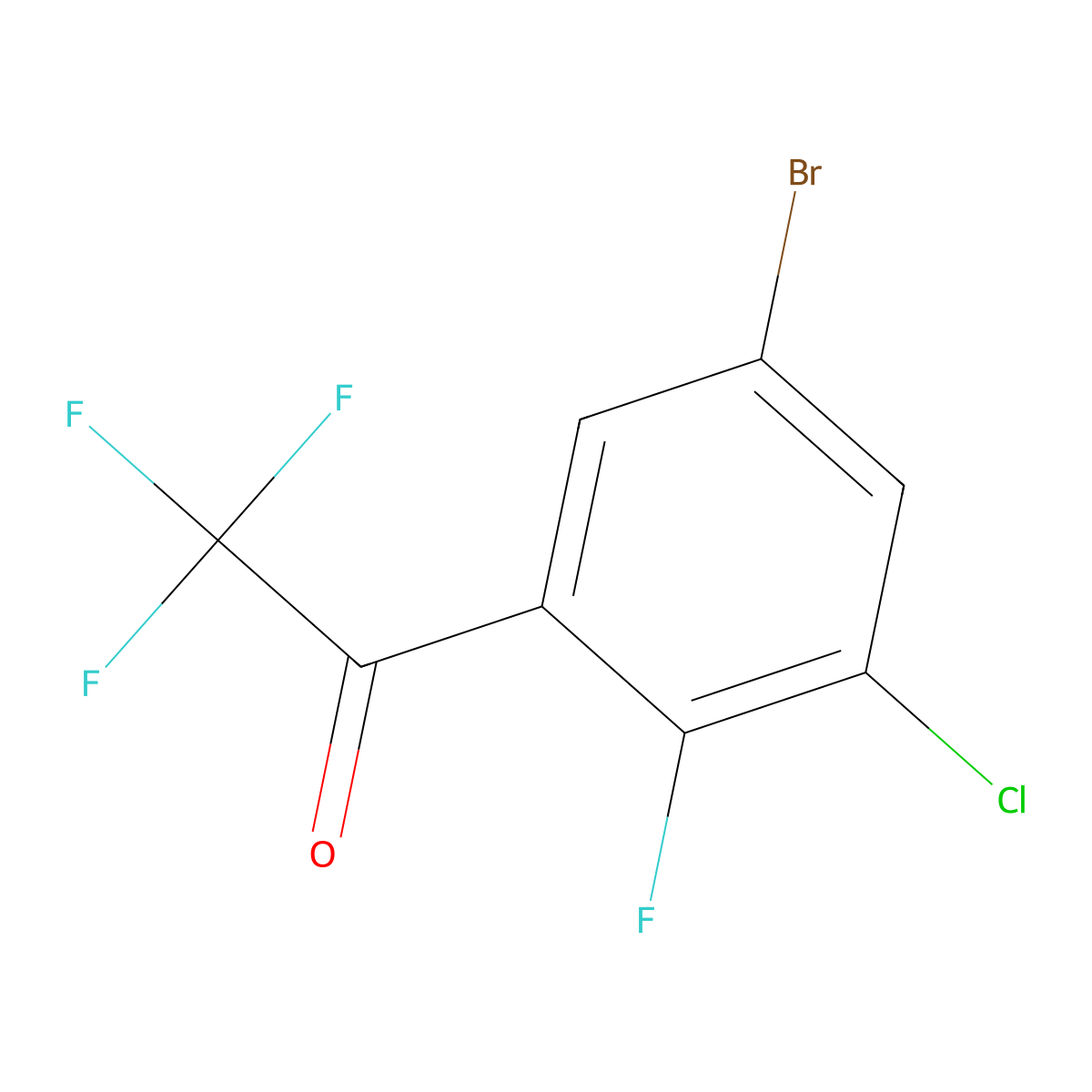 1-(5-Bromo-3-chloro-2-fluorophenyl)-2,2,2-trifluoroethan-1-one molecular structure, CAS 2918928-39-7