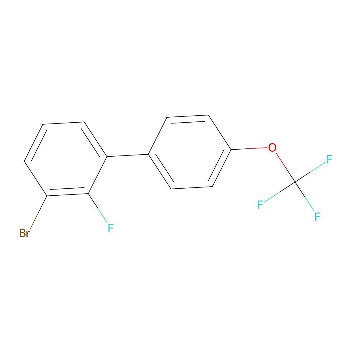 3-Bromo-2-fluoro-4'-(trifluoromethoxy)-1,1'-biphenyl molecular structure, CAS 2918928-64-8