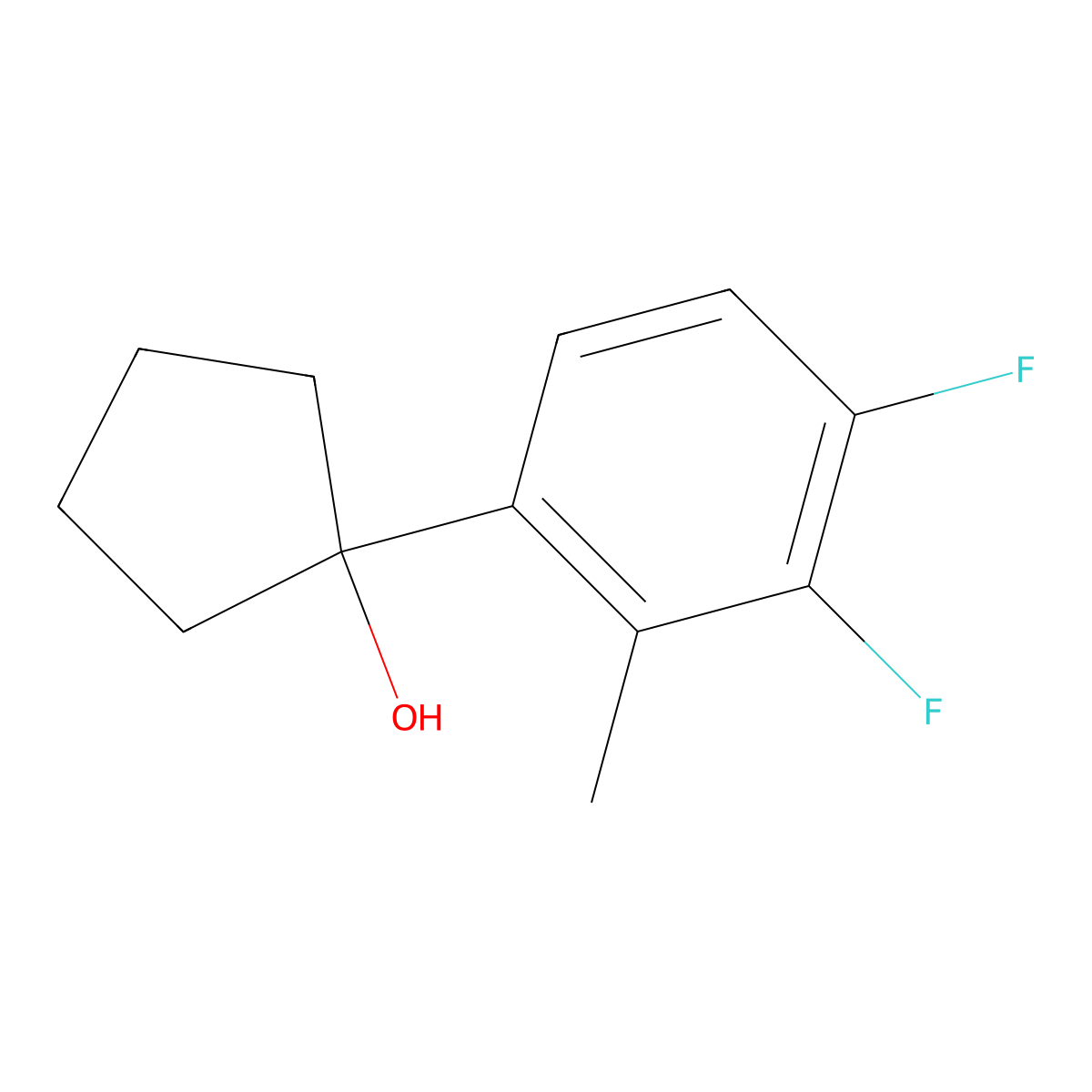 1-(3,4-Difluoro-2-methylphenyl)cyclopentanol molecular structure, CAS 2918928-73-9