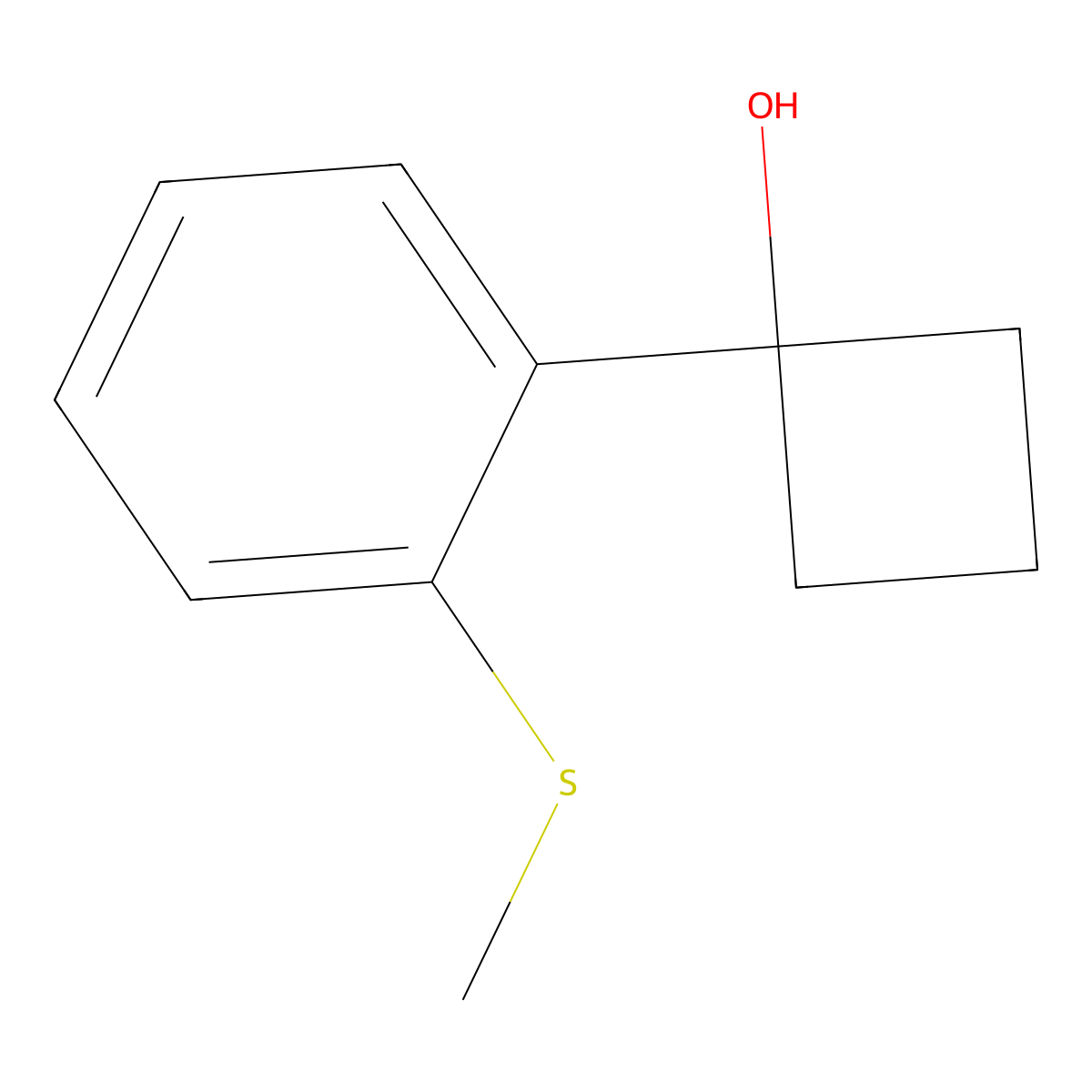 1-(2-(Methylthio)phenyl)cyclobutanol molecular structure, CAS 2918929-08-3